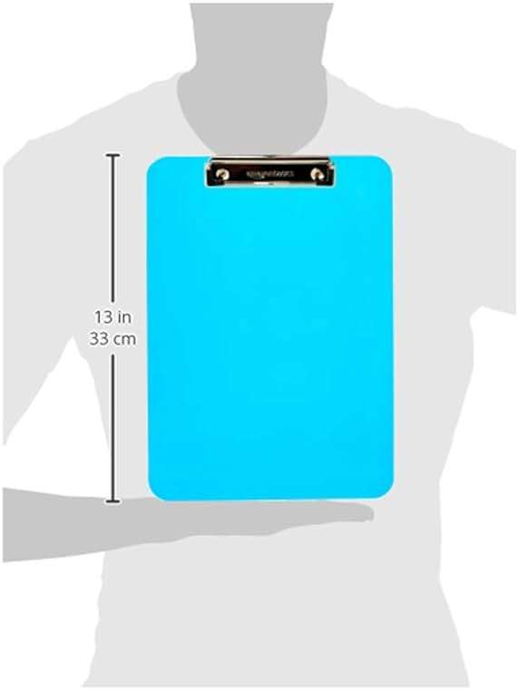 Amazon Basics Colorful, Sturdy, Lightweight Plastic Clipboards, Letter Size, Assorted Colors, Pack of 6 - Image 3