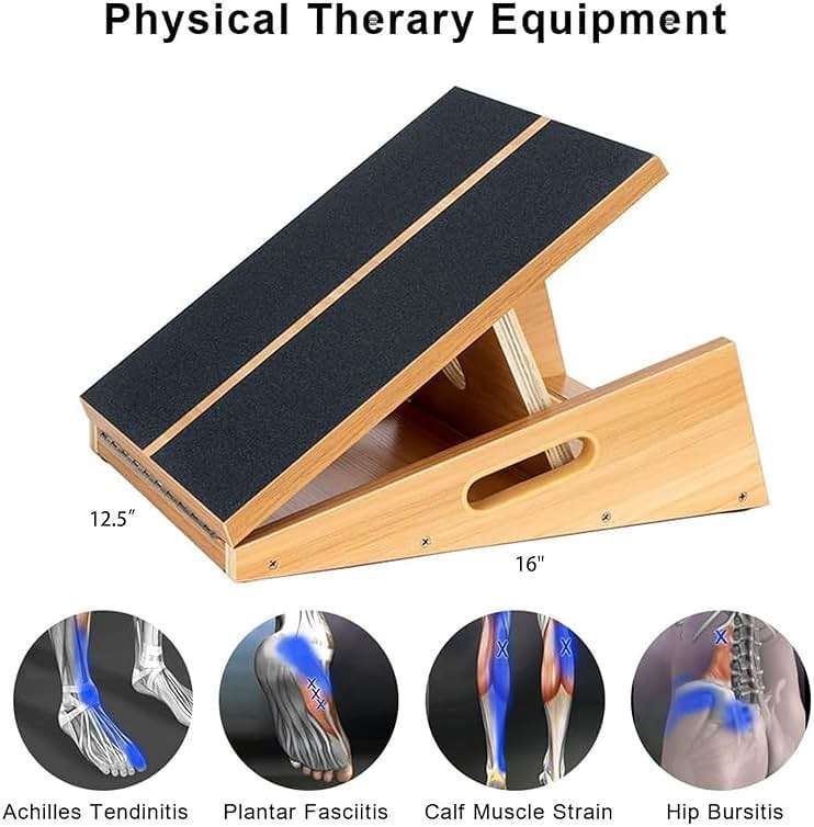 StrongTek Professional Wooden Slant Board, Adjustable Incline Board, and Calf Stretcher, Stretch Board - Extra Side-Handle Design for Portability, Full-Coverage - Image 3