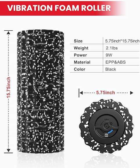 FITINDEX Vibrating Foam Roller for Muscle Deep Tissue, Back Pain Relief, Leg Foot Neck Massager, Exercise, Pilates, Muscle Recovery, Physical Therapy, 4-Speed, Rechargeable, Black - Image 6