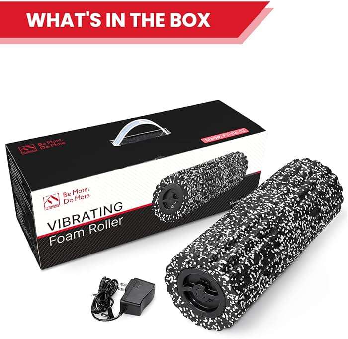 FITINDEX Vibrating Foam Roller for Muscle Deep Tissue, Back Pain Relief, Leg Foot Neck Massager, Exercise, Pilates, Muscle Recovery, Physical Therapy, 4-Speed, Rechargeable, Black - Image 7