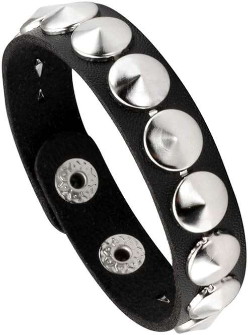 Eigso 3 Pcs Leather Punk Bracelets for Men Women of Rock Rivet Wrap Retro Spike Bracelet Adjustable - Image 4