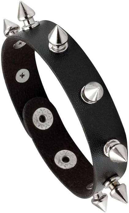 Eigso 3 Pcs Leather Punk Bracelets for Men Women of Rock Rivet Wrap Retro Spike Bracelet Adjustable - Image 5