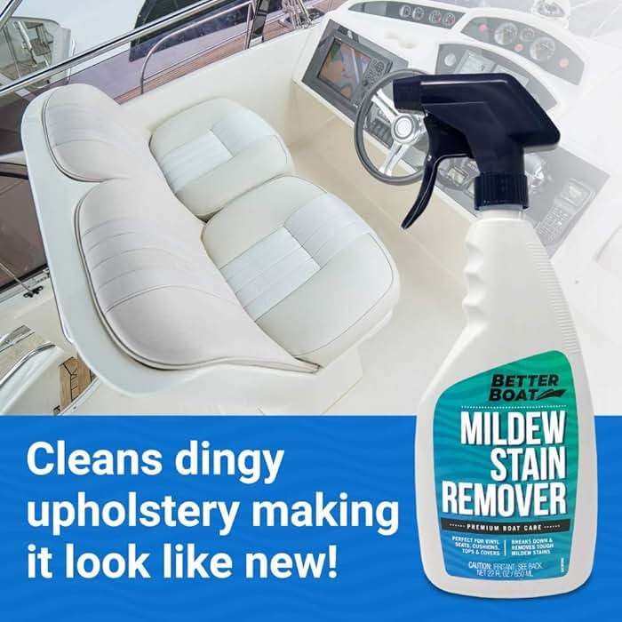 Better Boat Mold and Mildew Stain Remover 22oz Spray for Fabric Vinyl Tile Grout, Removes Mold Stains on Boat Seats Bathroom Shower Patio Furniture Carpet Canvas - Image 2