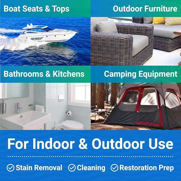 Better Boat Mold and Mildew Stain Remover 22oz Spray for Fabric Vinyl Tile Grout, Removes Mold Stains on Boat Seats Bathroom Shower Patio Furniture Carpet Canvas - Image 3