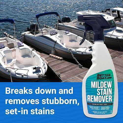 Better Boat Mold and Mildew Stain Remover 22oz Spray for Fabric Vinyl Tile Grout, Removes Mold Stains on Boat Seats Bathroom Shower Patio Furniture Carpet Canvas - Image 4