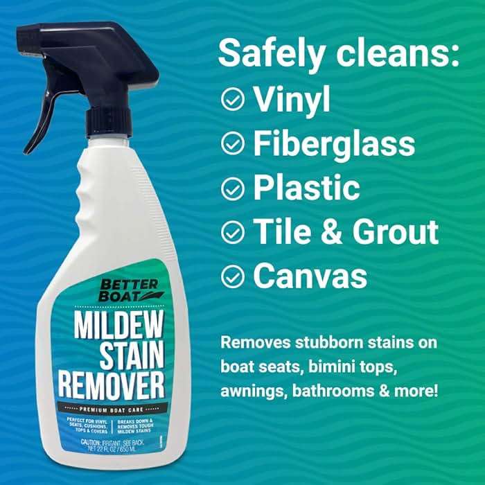 Better Boat Mold and Mildew Stain Remover 22oz Spray for Fabric Vinyl Tile Grout, Removes Mold Stains on Boat Seats Bathroom Shower Patio Furniture Carpet Canvas - Image 5