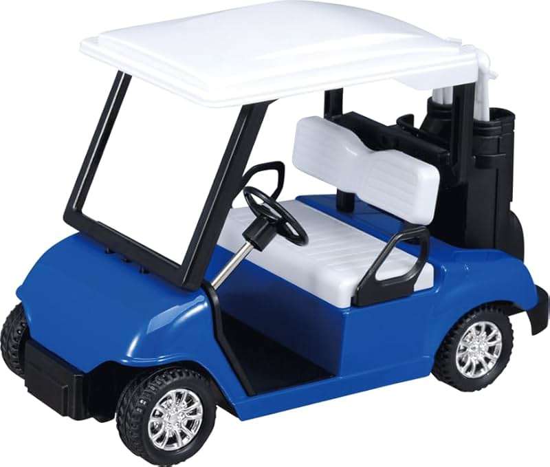 PowerTRC 6 Pcs Diecast Toy Golf Carts with Clubs, Mini Metal Alloy Die Cast Pullback Display Model Desk Decor Golf Cart Cake Decorations Topper (4.75 inches) - Image 2