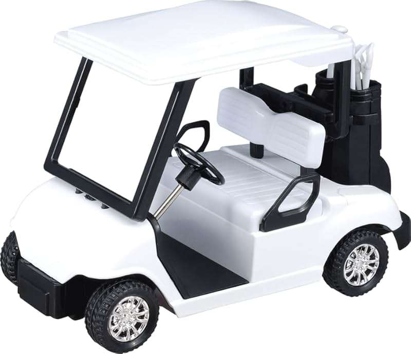PowerTRC 6 Pcs Diecast Toy Golf Carts with Clubs, Mini Metal Alloy Die Cast Pullback Display Model Desk Decor Golf Cart Cake Decorations Topper (4.75 inches) - Image 4
