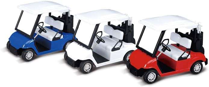 PowerTRC 6 Pcs Diecast Toy Golf Carts with Clubs, Mini Metal Alloy Die Cast Pullback Display Model Desk Decor Golf Cart Cake Decorations Topper (4.75 inches) - Image 5