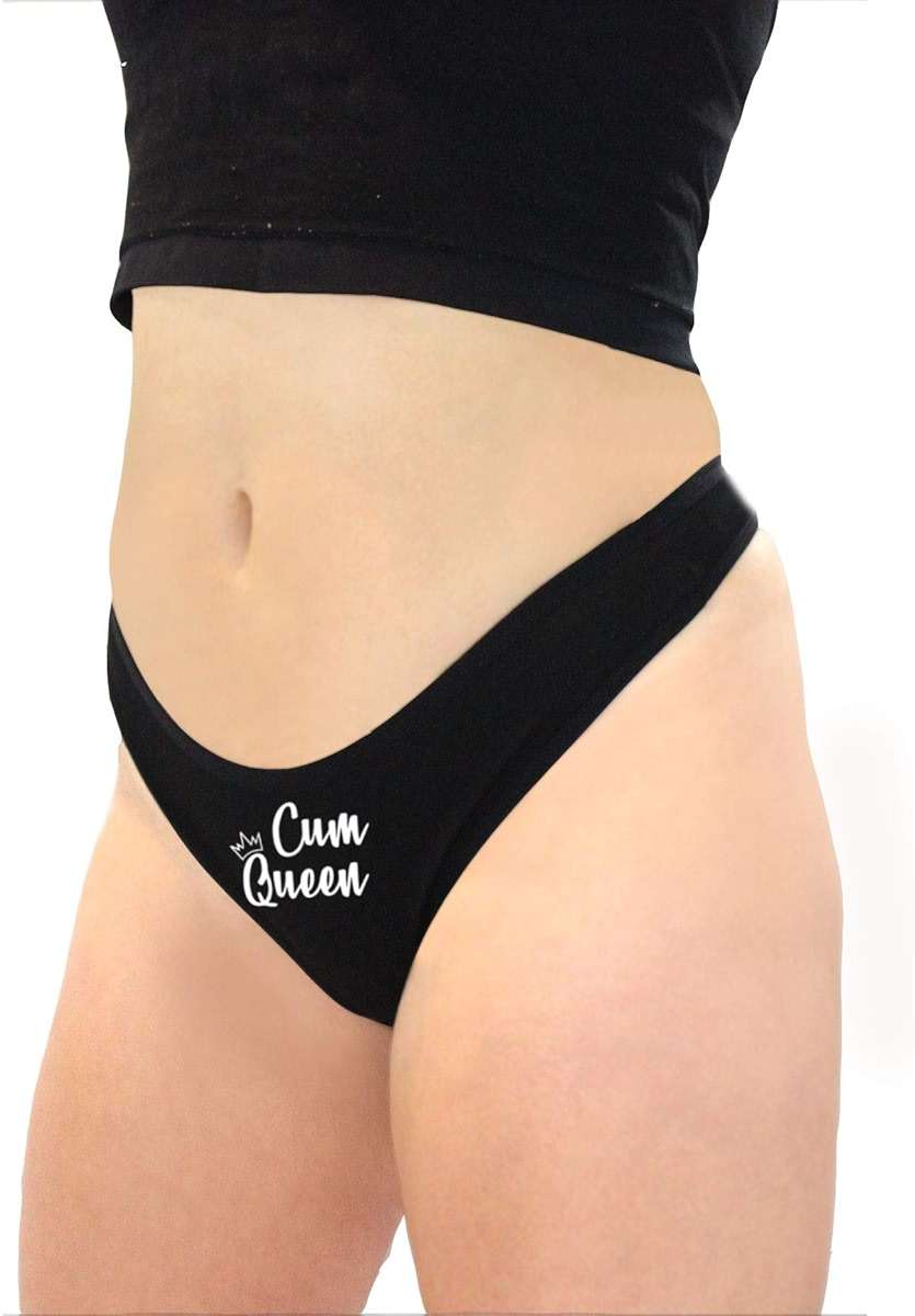 Dirty Girl Undies Cum Queen Women's High Rise Sexy Thong, Dirty Undies! - Image 4