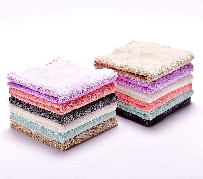 Kyapoo Baby Washcloths 12 Pack 12x12 Inches Microfiber Coral Fleece Extra Absorbent and Soft for Newborns, Infants and Toddlers - Image 8