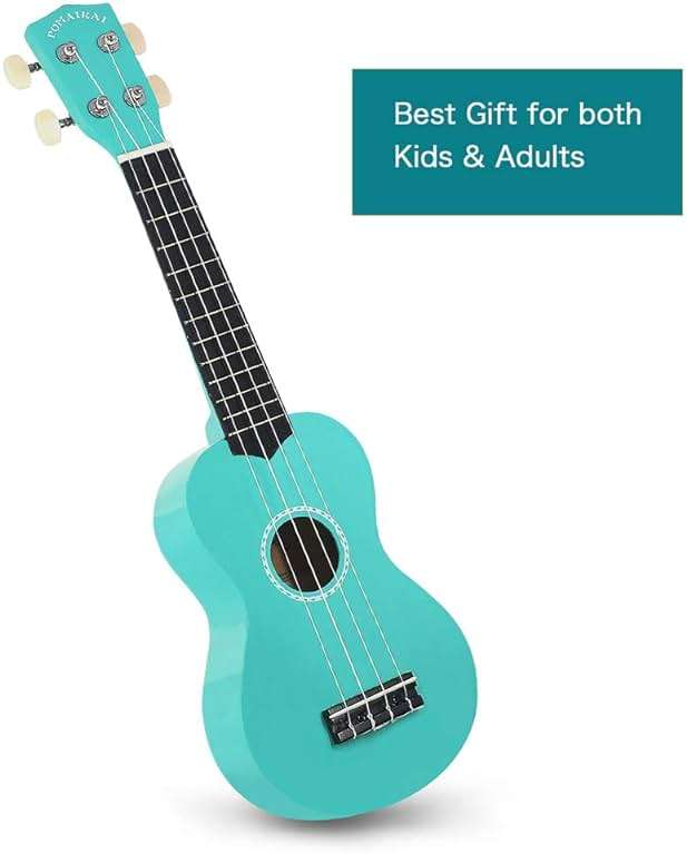 POMAIKAI Soprano Ukulele Starter Wood Ukele Hawaiian Guitar Ukelele 21" Beginner and Students (Blue) - Image 4