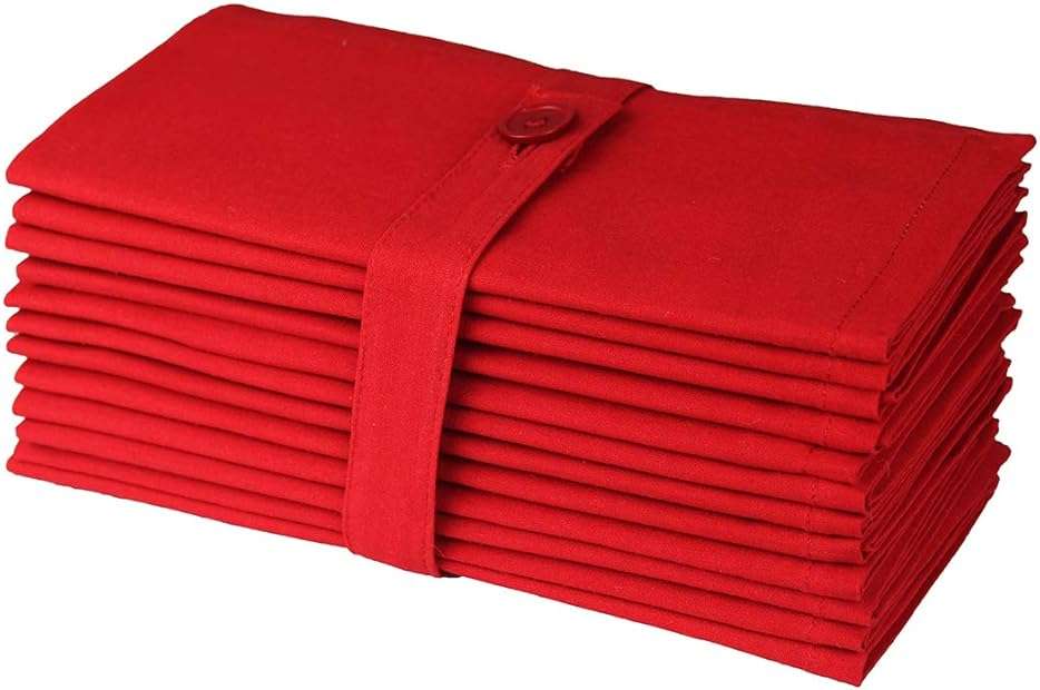 COTTON CRAFT Christmas Red Napkins -12 Pack 100% Cotton Dinner Napkins - All Year Xmas Fall Thanksgiving Celebration Party Gift Holiday Table Napkin - Soft Washable Reusable Cloth Napkin -18x18 - Image 1