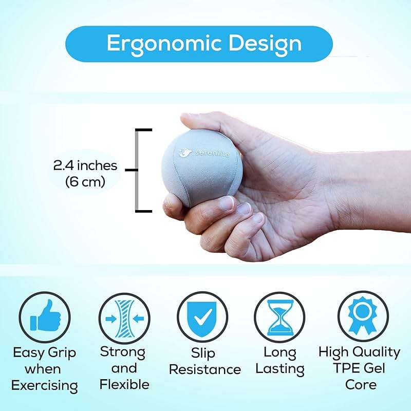 Serenilite Hand Therapy Exercise Stress Ball Bundle - Tri-Density Stress Balls for Adults & Grip Strengthening - Image 4