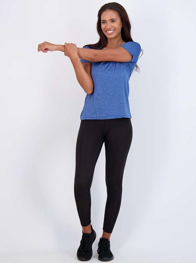 Real Essentials 5 Pack: Women's Dry-Fit Short Sleeve V Neck T Shirt Workout Fitness Yoga Top Tee (Available in Plus Size) - Image 5