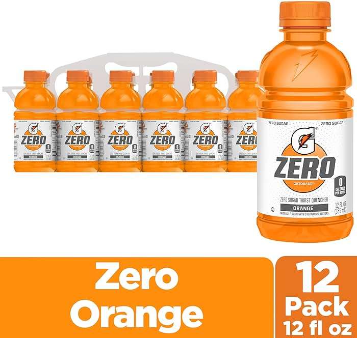 Gatorade Thirst Quencher Zero Sugar Sports Drink, Orange, 12oz , Pack of 12 Electrolytes for Rehydration - Image 3