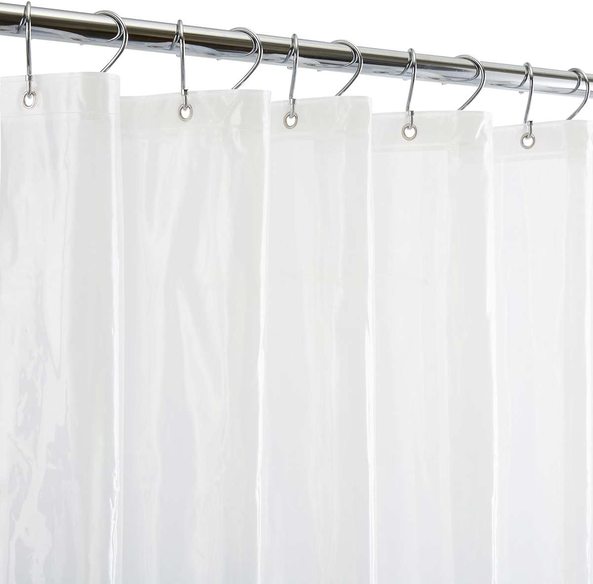 Bath Bliss Heavy Duty Shower Curtain Liner, 3 Magnet Hem, White - Image 1