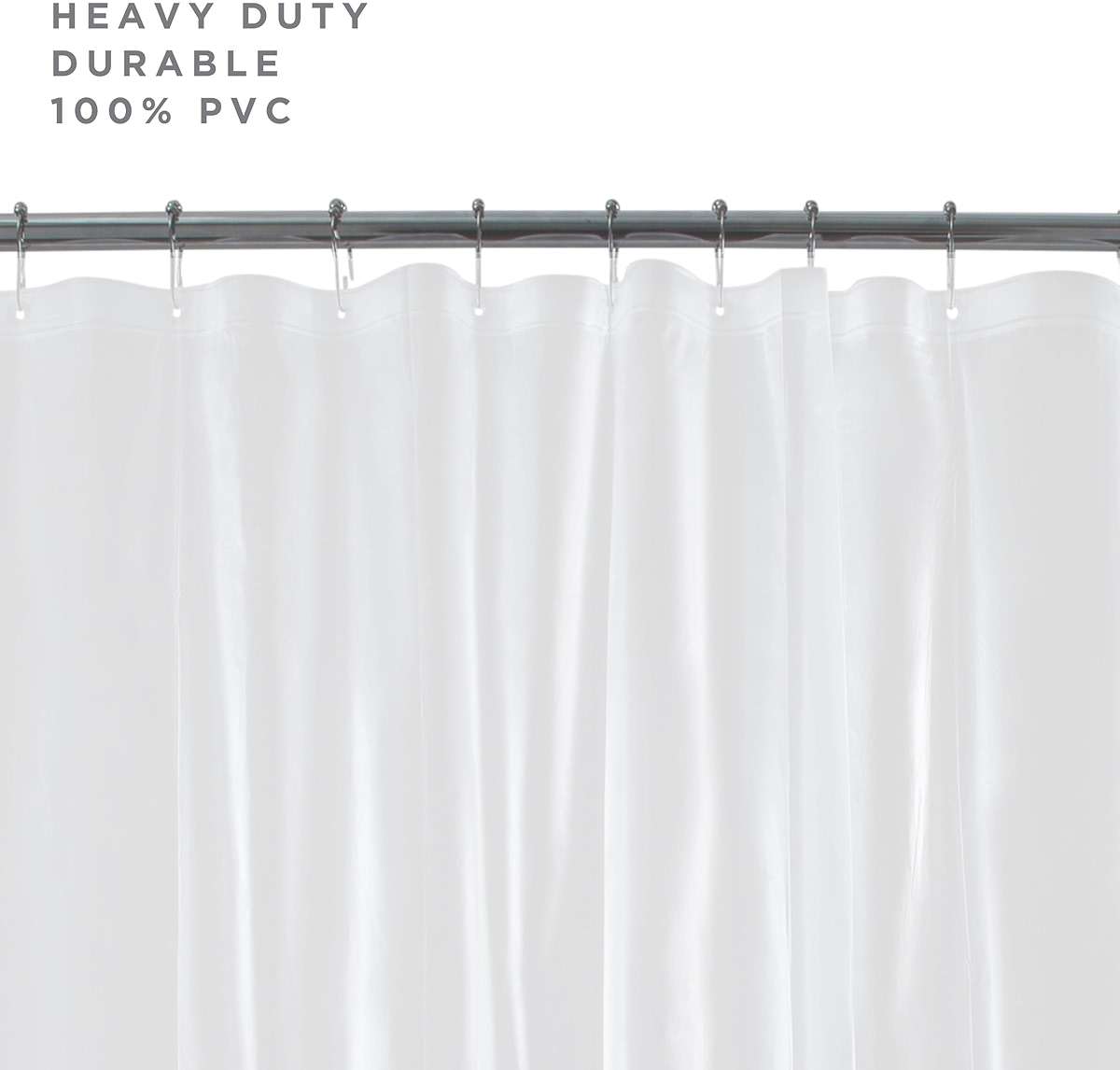 Bath Bliss Heavy Duty Shower Curtain Liner, 3 Magnet Hem, White - Image 2