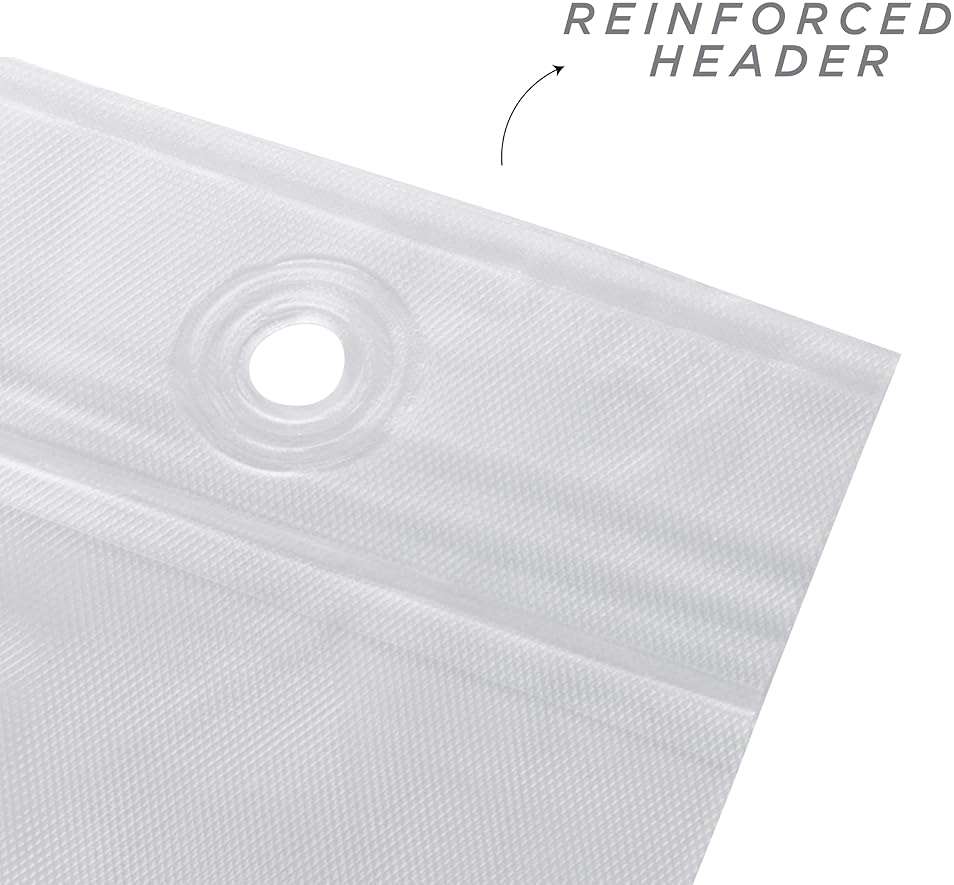Bath Bliss Heavy Duty Shower Curtain Liner, 3 Magnet Hem, White - Image 4