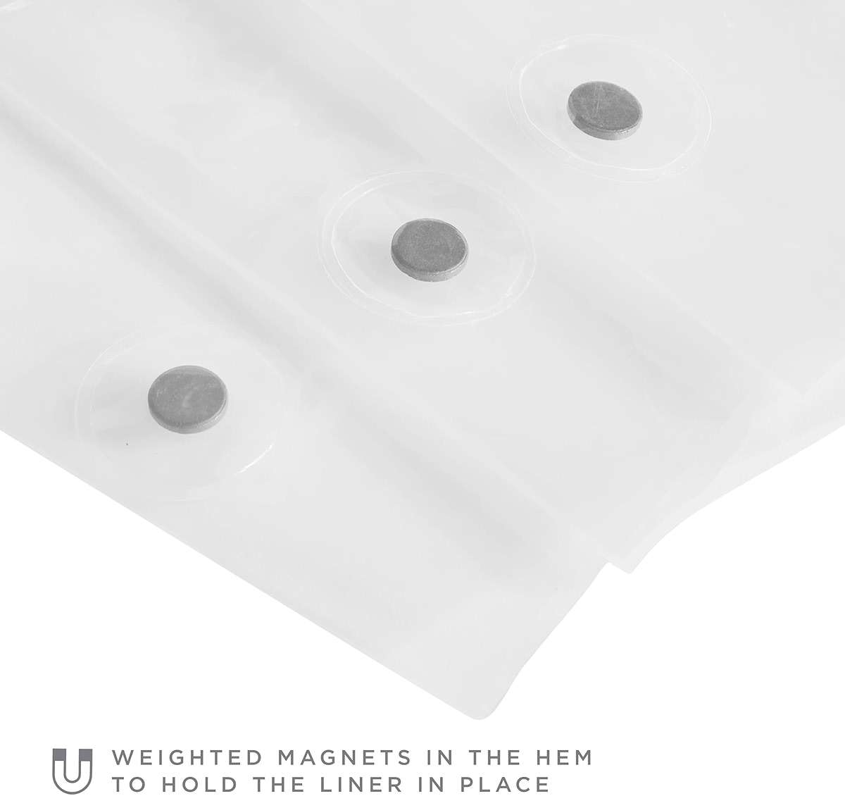 Bath Bliss Heavy Duty Shower Curtain Liner, 3 Magnet Hem, White - Image 5