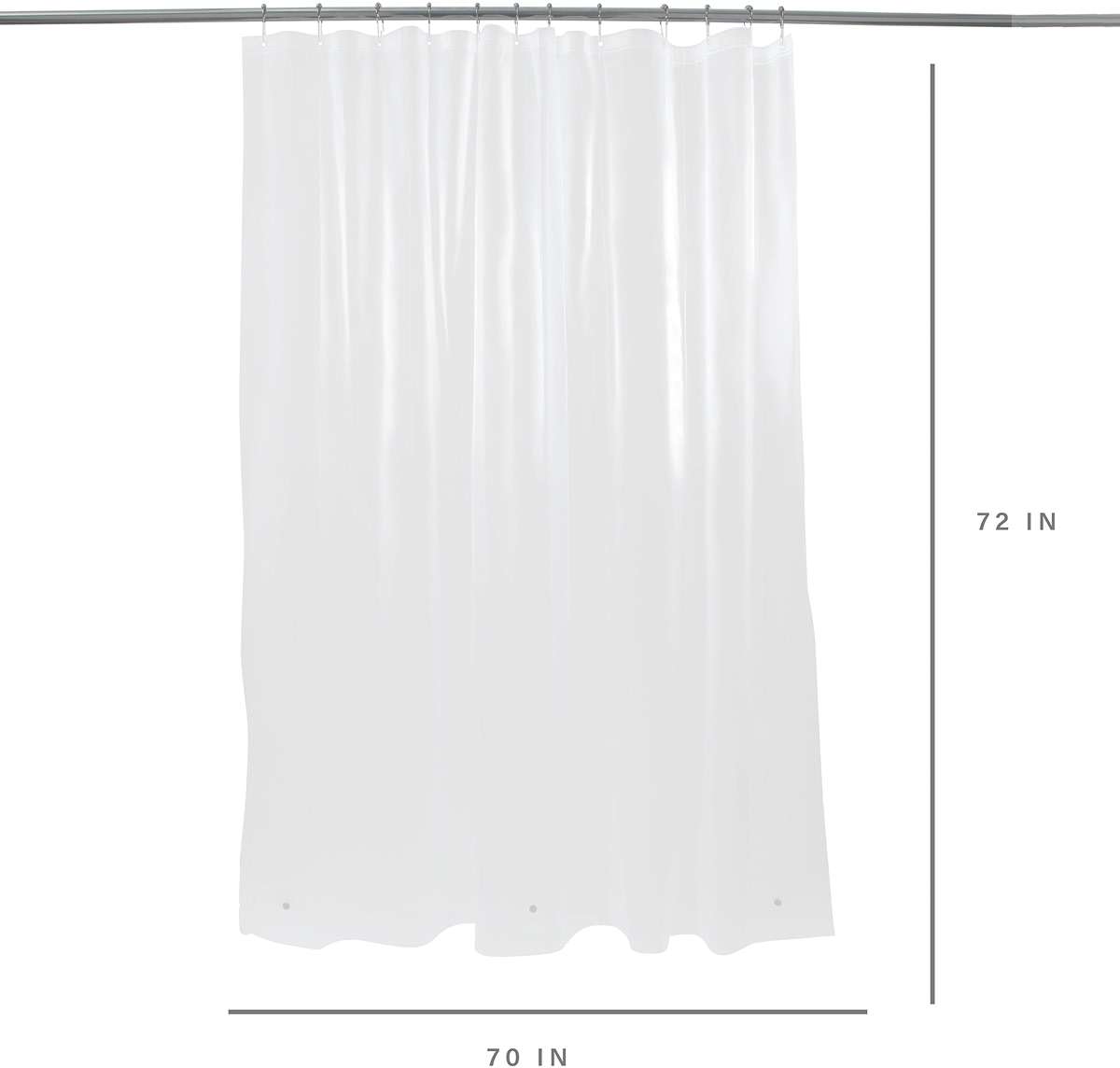 Bath Bliss Heavy Duty Shower Curtain Liner, 3 Magnet Hem, White - Image 6