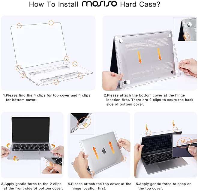 MOSISO Compatible with MacBook Air 13 inch Case M1 2021 2020 2019 2018 Release A2337 A2179 A1932 Touch ID, Plastic Hard Shell Cover&Keyboard Cover for MacBook Air 13.3 inch Case M1, Transparent - Image 4