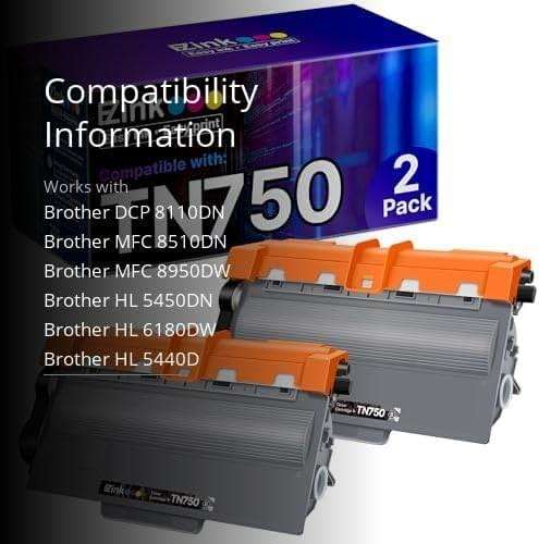 E-Z Ink Compatible Toner Cartridge Replacement for Brother TN750 TN-750 TN720 TN-720 to Use with HL-5450DN HL-5470DW HL-6180DW MFC-8710DW MFC-8910DW MFC-8950DW (Black, High Yield, 2-Pack) - Image 3