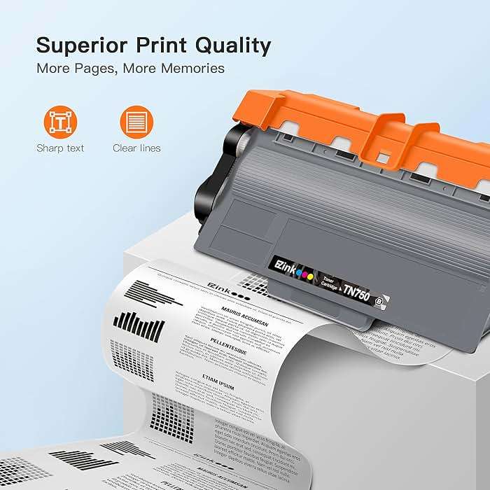 E-Z Ink Compatible Toner Cartridge Replacement for Brother TN750 TN-750 TN720 TN-720 to Use with HL-5450DN HL-5470DW HL-6180DW MFC-8710DW MFC-8910DW MFC-8950DW (Black, High Yield, 2-Pack) - Image 4