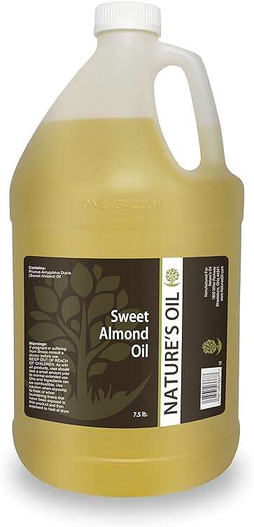 Sweet Almond Oil Gallon - 100% Pure Carrier for Massage, Diluting Essential Oils, Aromatherapy, Hair & Skin Care Benefits, Moisturizer & Softener - by Nature's Oil. - Image 1