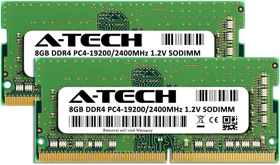 A-Tech 16GB (2x8GB) DDR4 2400 MHz SODIMM PC4-19200 (PC4-2400T) CL17 Non-ECC Laptop RAM Memory Modules - Image 2