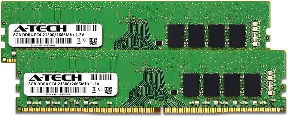 A-Tech 16GB (2x8GB) DDR4 2666 MHz UDIMM PC4-21300 (PC4-2666V) CL19 DIMM Non-ECC Desktop RAM Memory Modules - Image 2