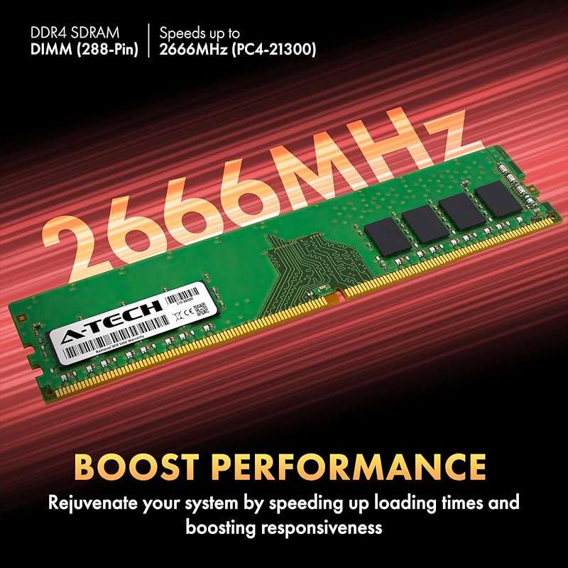A-Tech 16GB (2x8GB) DDR4 2666 MHz UDIMM PC4-21300 (PC4-2666V) CL19 DIMM Non-ECC Desktop RAM Memory Modules - Image 3