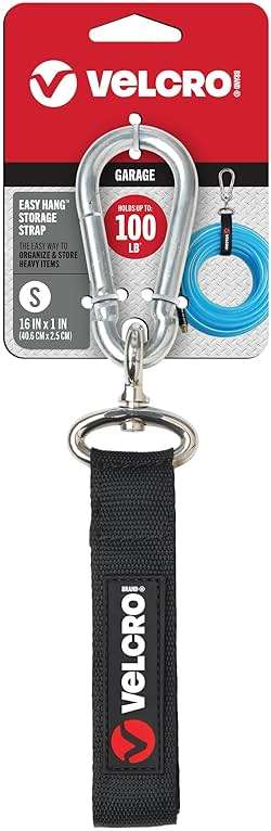 VELCRO Brand VEL-30120-USA Easy Hang Strap. Heavy Duty Outdoor Storage Extension Cords, Cables, Tools, Bikes. Organization for Garden, Shed, RV. Small-1Pk, Black - Image 2