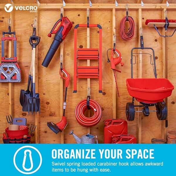 VELCRO Brand VEL-30120-USA Easy Hang Strap. Heavy Duty Outdoor Storage Extension Cords, Cables, Tools, Bikes. Organization for Garden, Shed, RV. Small-1Pk, Black - Image 3