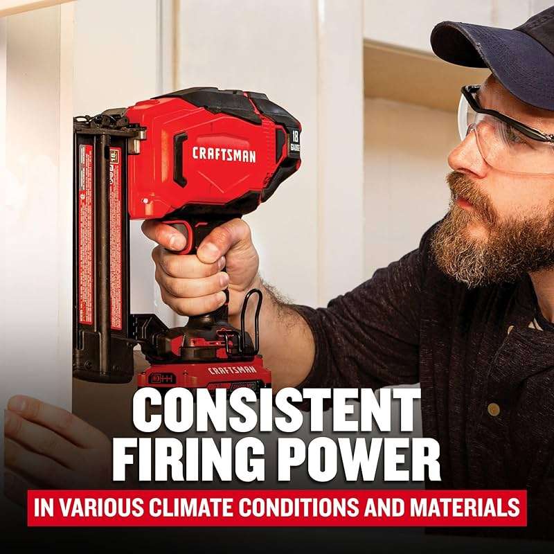 CRAFTSMAN V20 Cordless Brad Nailer, 18 Gauge Nail Gun, with Battery and Charger (CMCN618C1) - Image 13