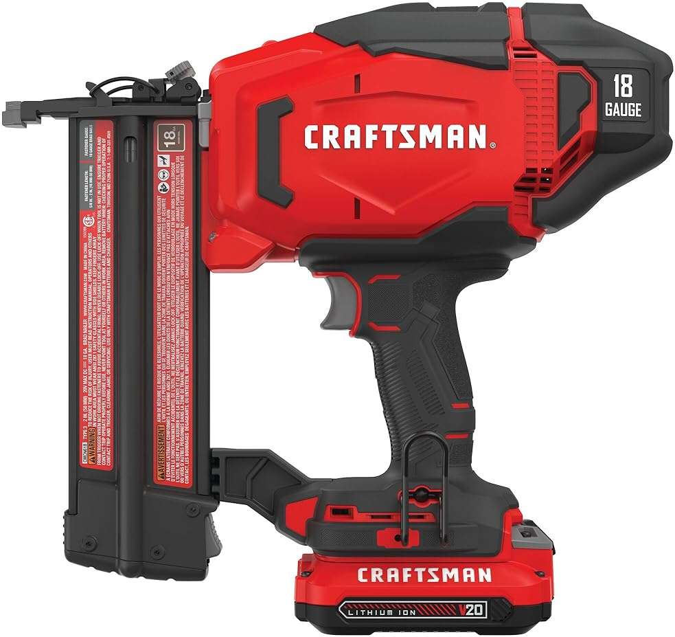CRAFTSMAN V20 Cordless Brad Nailer, 18 Gauge Nail Gun, with Battery and Charger (CMCN618C1) - Image 6