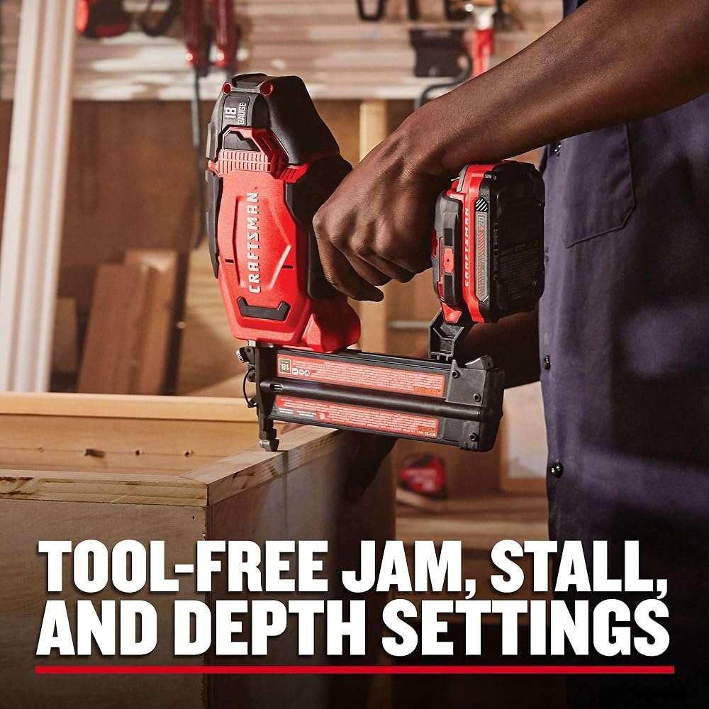 CRAFTSMAN V20 Cordless Brad Nailer, 18 Gauge Nail Gun, with Battery and Charger (CMCN618C1) - Image 9