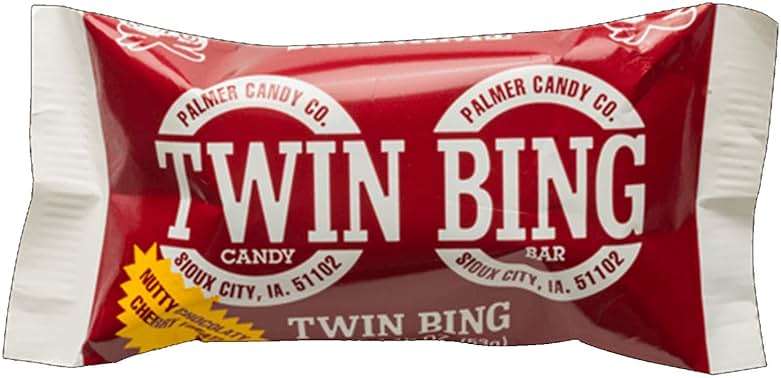 Palmers Twin Bing Candy Bars - (12-Pack) - Chocolate Covered Cherry Nougat Candy Bar - Image 2