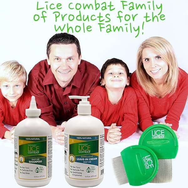 Lice Treatment Kit | Shampoo, Repellent Leave-in Cream & Two Combs | Super Lice & Nits | Repels & Prevents | Pesticide Free | 100% Natural | Tea Tree + Coconut Oil+ Aloe Vera. - Image 8