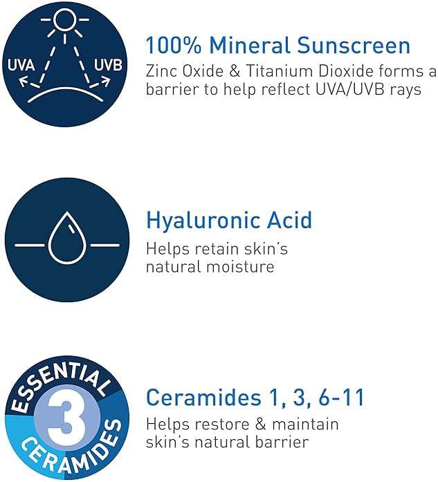 CeraVe 100% Mineral Sunscreen SPF 50 with Zinc Oxide & Titanium Dioxide, Hyaluronic Acid & Ceramides, Oil Free & Non-Greasy, Hydrating Mineral Sunscreen For Body, 5 oz - Image 2