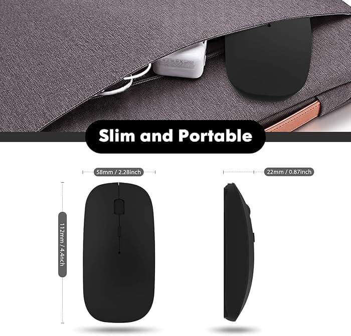ZERU Bluetooth Mouse,Rechargeable Wireless Mouse for MacBook Pro/MacBook Air/Laptop/PC/Mac/iPad pro/Computer,Bluetooth 5.3/3.0 and 2.4GHz USB Type-C - Image 4
