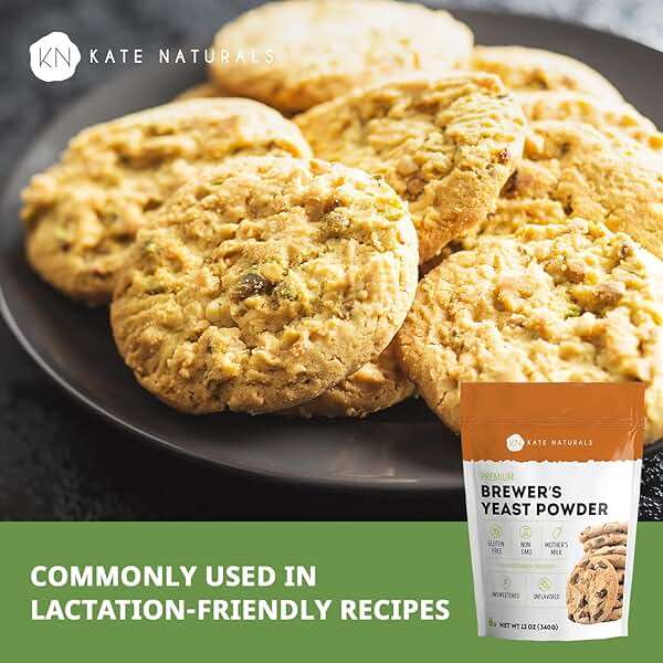Kate Naturals Brewers Yeast Powder for Lactation Support & Nursing Moms. Debittered Brewer's Yeast for Lactation Cookies & Lactation Supplement (12oz, Gluten Free, Non-GMO) - Image 4