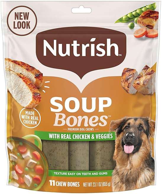 Nutrish Soup Bones Premium Dog Chews with Real Chicken and Veggies, 11 Chews, Packaging May Vary (Rachael Ray) - Image 1
