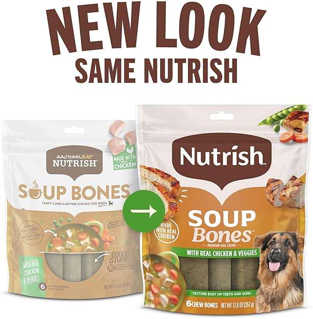 Nutrish Soup Bones Premium Dog Chews with Real Chicken and Veggies, 11 Chews, Packaging May Vary (Rachael Ray) - Image 2