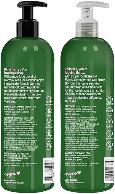 Not Your Mother's Naturals Essential Nourish Shampoo & Conditioner Set - 15.2 fl oz - Sulfate-Free Hair Products - Matcha Green Tea & Apple Blossom - Image 8