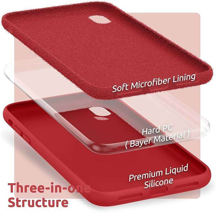 SURPHY Compatible with iPhone XR Case, Thickened Liquid Silicone Phone Case (with Microfiber Lining) for iPhone XR 6.1 inches, Red - Image 5