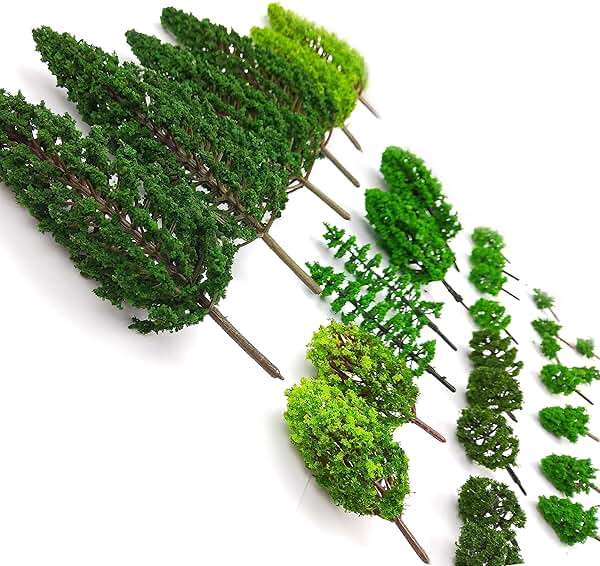 36 Pieces 1.36-6 inch Mixed Model Trees Train Scenery Architecture Tree Fake Trees for DIY Crafts, Building Model, Scenery Landscape Natural Green - Image 3