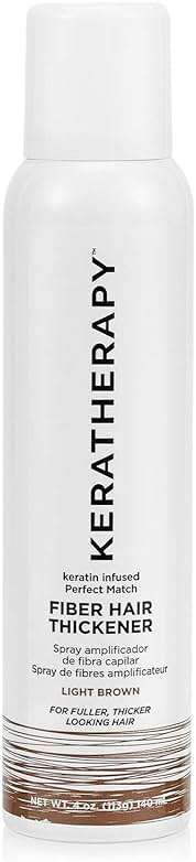 Keratherapy Keratin Infused Perfect Match Fiber Hair Thickener Spray, Light Brown, 4 fl. oz., 140 ml - Volumizing, Thickening, & Concealing Hairspray for Scalp Coverage, Roots & Thinning Areas - Image 1