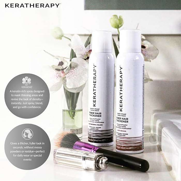 Keratherapy Keratin Infused Perfect Match Fiber Hair Thickener Spray, Light Brown, 4 fl. oz., 140 ml - Volumizing, Thickening, & Concealing Hairspray for Scalp Coverage, Roots & Thinning Areas - Image 5