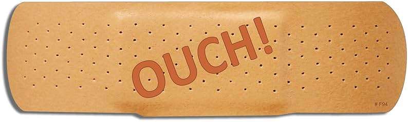 Gear Tatz - OUCH! (on Bandage) - Funny Novelty Bumper Sticker - 3 x 10 inches - Professionally Made in the USA - Vinyl Decal - Image 1